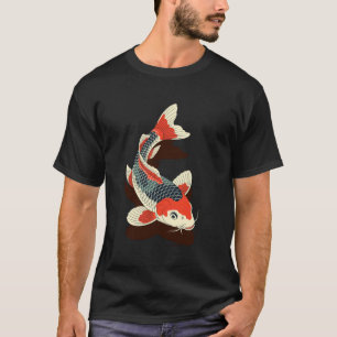 Camiseta Arte Zen de Tatuagem Irezumi e Ukiyo-e de Peixes K