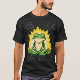 Camiseta Arte Zen Frog Meditação Super Saiyan Glow