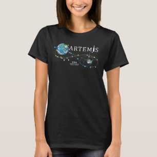Camiseta Artemis 1 Roteiro Mapa SLS - Missão de Lançamento 