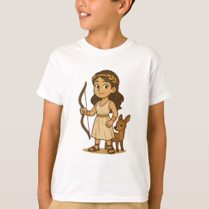 Camiseta Artemis Bebê Desenho Fofo Deusa Grega