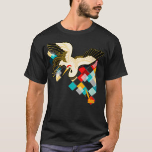 Camiseta Artes De Colagem De Gruas Industriais E Asiáticas 