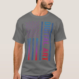 Camiseta Artes digitais com Sinalizador de gradação