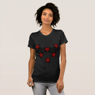 Camiseta Artes geométricas finas, sangue vermelho, coraç