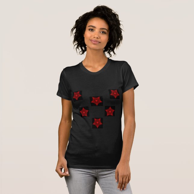 Camiseta Artes geométricas finas, sangue vermelho, coração  (Frente Completa)