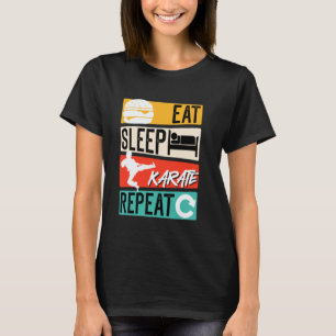 Camiseta Artes Marciais Clássicas Comer Dormir Karate Repet