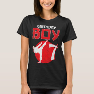 Camiseta Artes Marciais de Aniversário de 7 Anos de Idade K