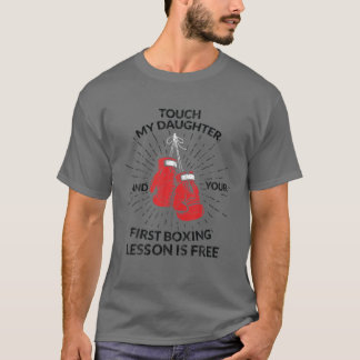 Camiseta Artes Marciais Engraçado Tocar Filha Boxando Lição