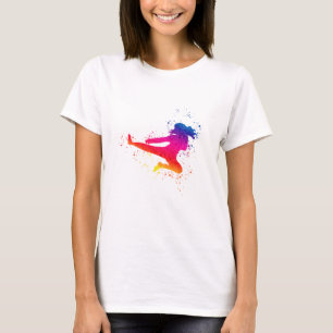 Camiseta Artes Marciais Femininas, Chute Alta, Lixo De Tint