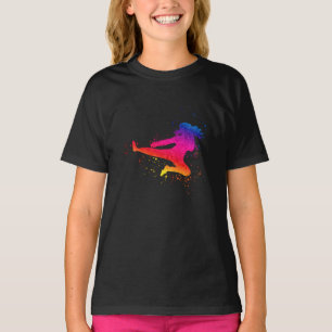 Camiseta Artes Marciais Femininas, Chute Alta, Lixo De Tint