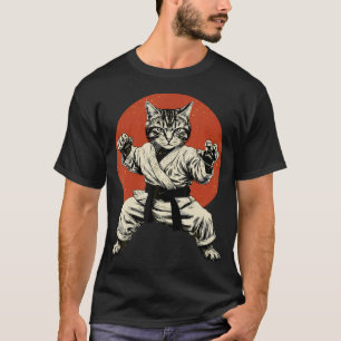 Camiseta Artes Marciais Gato Karatê Judô Bandeira Japonesa