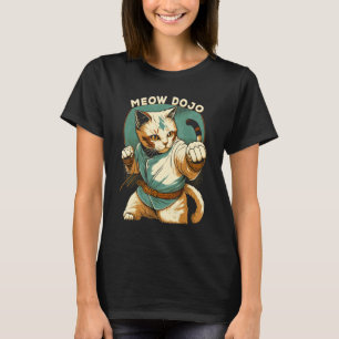 Camiseta Artes Marciais Japonesas Karate Cat Meow Dojo