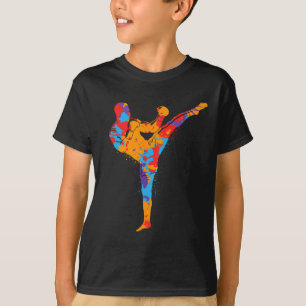 Camiseta Artes Marciais Muay Thai Kickboxer Colorido Menino