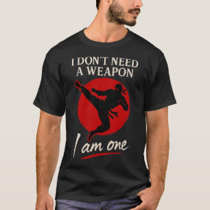 Camiseta Artes Marciais Ninja Combatendo Eu Sou A Arma Kick