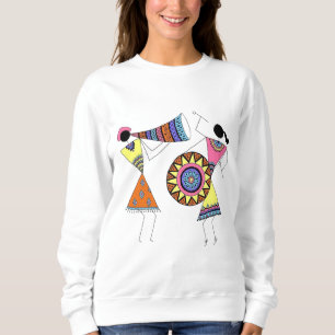 Camiseta Artes Tribais Africanas Vibrantes Dançarinos e Mús