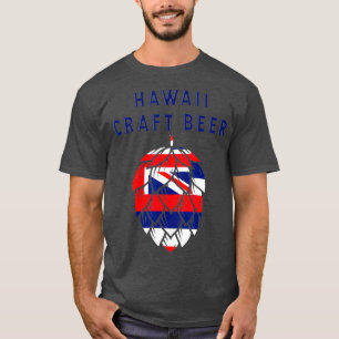 Camiseta Artesanato de Bandeira do Havaí Beer Abre Azul