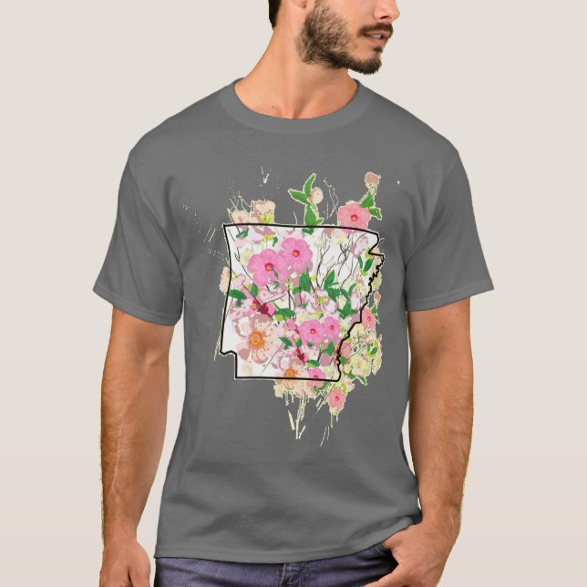 Camiseta Artesanato do Arkansas, flor do estado florescente (Frente)