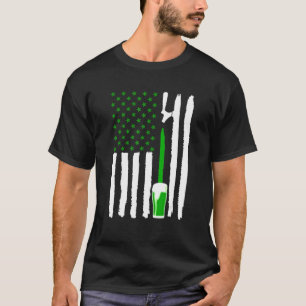 Camiseta Artesanato Verde Cerveja American Flag Beer Bebend