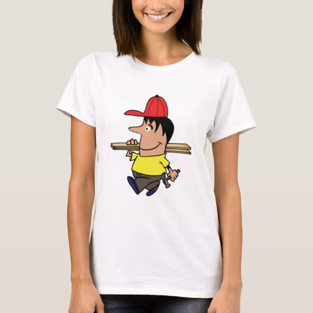 Camiseta artesão no local do edifício, mestre construtor (Frente)