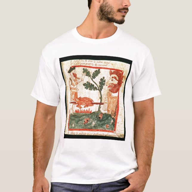 Camiseta Arthur encontra o gigante que roasting um porco em (Frente)