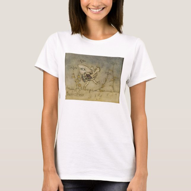 Camiseta Arthur Rackham | Leite, ilustração de A Midsu (Frente)