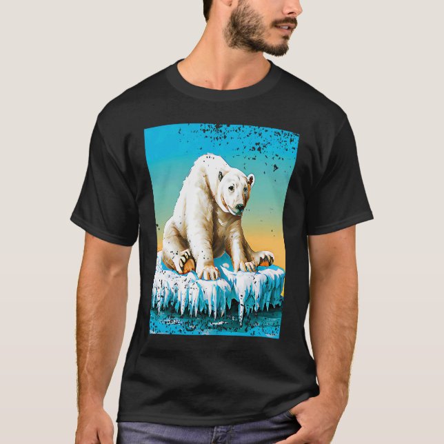 Camiseta Ártico de Fusão do Urso Polar Vintage (Frente)