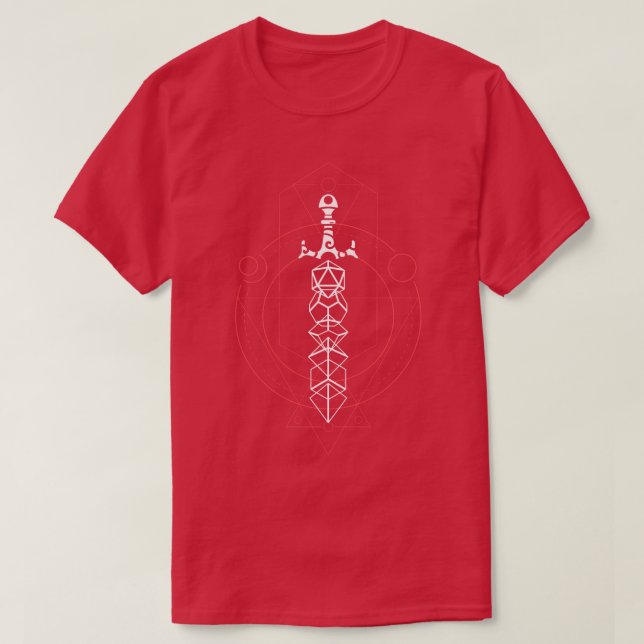 Camiseta Articulação de Dice Polidedral Esoterial Magica (Frente do Design)