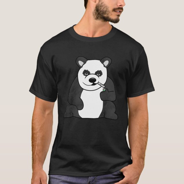 Camiseta Articulação de Fumagem de Panda Enchendo Alto (Frente)