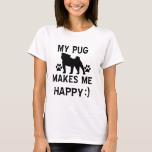 Camiseta artigos do presente do pug