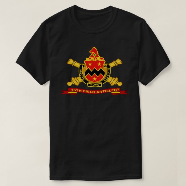 Camiseta Artilharia de 16 Campos com Faixa de Opções (Frente do Design)