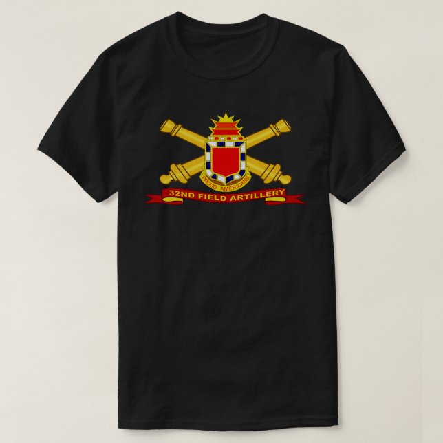 Camiseta Artilharia de 32 Campos com Faixa de Opções (Frente do Design)
