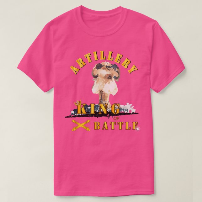 Camiseta Artilharia Rei da Batalha com Explosão Atômica (Frente do Design)