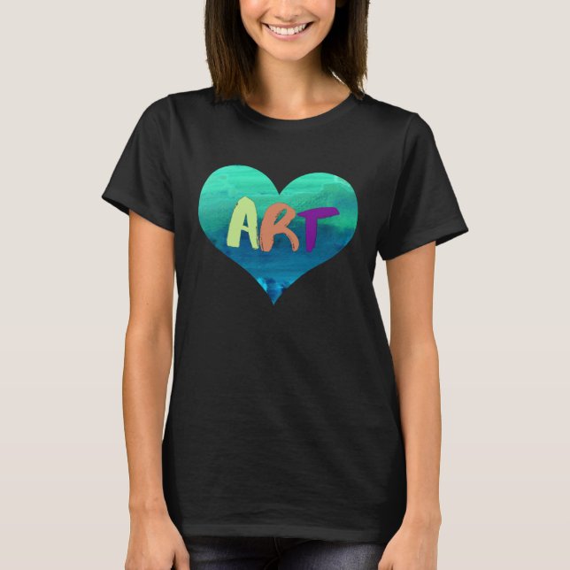Camiseta Artis Teacher  For  Colorful Heart  4 (Frente)