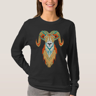 Camiseta Artista Big Horn Sheep Head 80s Vibe Sketch G