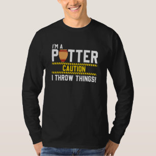 Camiseta Artista Cerâmico Cuidado Eu Jogo Coisas Cerâmica