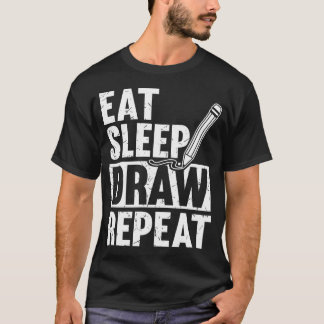 Camiseta Artista Comer Dormir Desenhar Repetir Arte Desenho