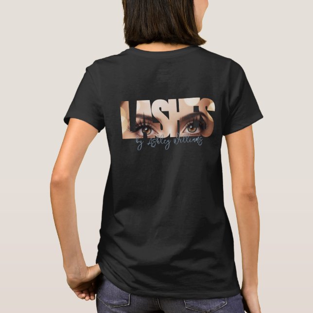 Camiseta Artista da tipografia moderna "LASHES by" (Verso)