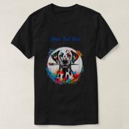 Camiseta Artista Dalmata Color Splash - Escolha o Seu Texto