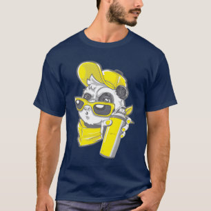 Camiseta Artista de Arte de Rua Sprayer Panda retrô