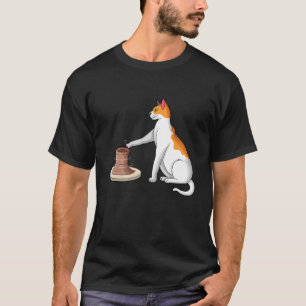 Camiseta Artista de cerâmica oleiro gato divertido oleiro p