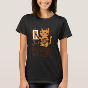 Camiseta Artista de Gato Engraçado Desenhista Pintor Profes