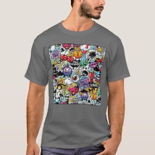 Camiseta Artista de Grafite Padrão Padrão Arte de Rua Rua