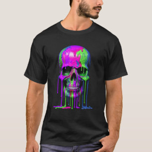 Camiseta Artista de Halloween Caveira com Tinta Pingando Al