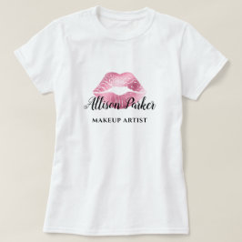 Camiseta Artista de Maquiagem do Lip do Beijo Vermelho Mode
