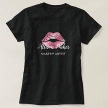 ARTISTA DE MAQUIAGEM Logotipo Rosa Beijo Nome