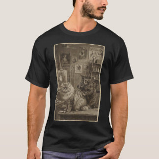 Camiseta Artista de Tatuagem de Gato Sepia Vintage – Vitori