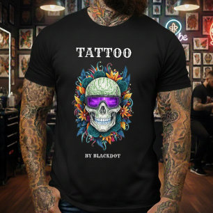 Camiseta Artista de Tatuagem Estúdio de Tatuagem Caveira Óc