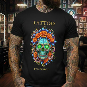 Camiseta Artista de Tatuagem Gótica Estúdio de Tatuagem Cav