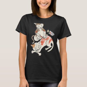 Camiseta Artista de Tatuagem Tradicional Japonesa Gato Real