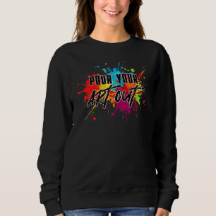 Camiseta Artista de vazamento de tinta acrílica Pintor flui