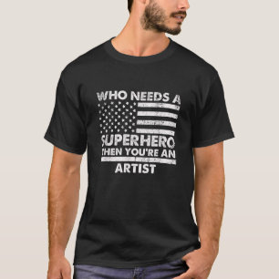 Camiseta Artista Engraçado Super Herói Vintage Tee For Men